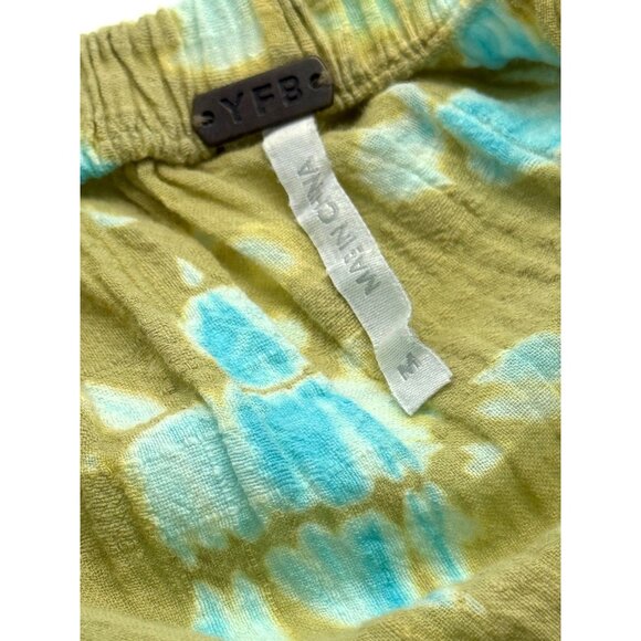 YFB Young Fabulous Broke Off Shoulder Tie Dye Maxi Dress Green Turquoise Size M - Picture 7 of 10